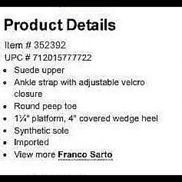 NWB Franco Sarto wedge sandals - Picture 8 of 8